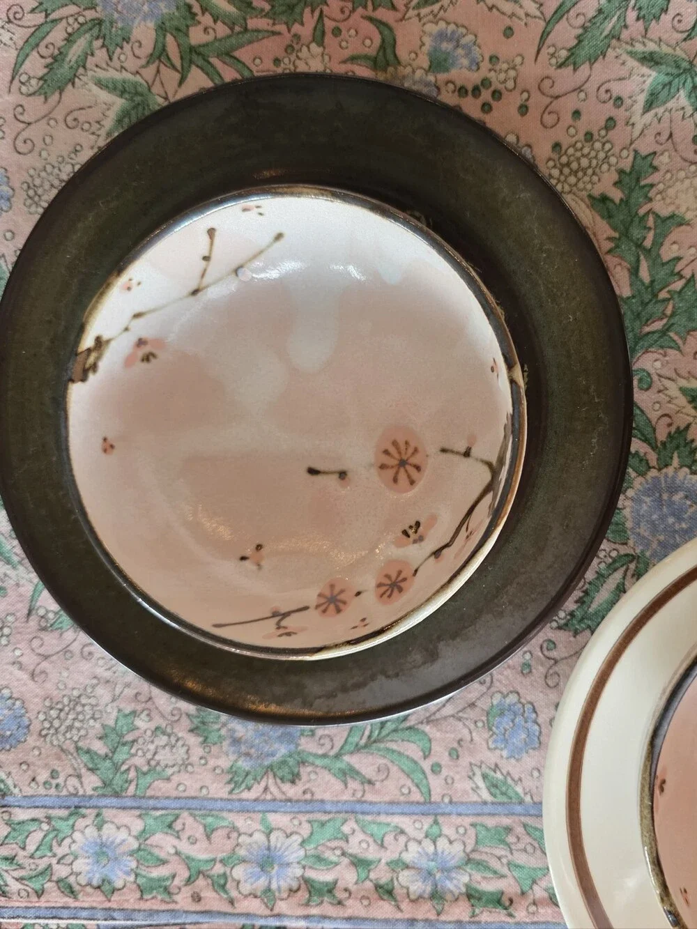 Vintage Japanese 翔川 Sakura Shino Pink Blossom Rice Bowls Set of 4 Sauce Soup Set